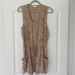 WHISTLES Blush/Taupe Print Playsuit - Size US 4